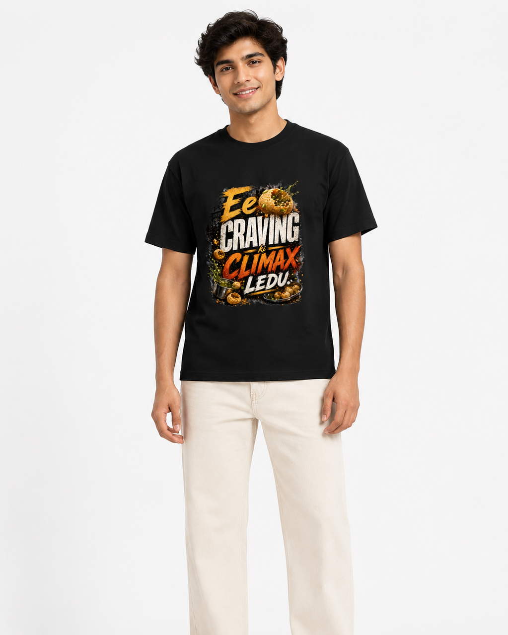 Panipuri Cravings Telugu Unisex Classic Crew T-Shirt