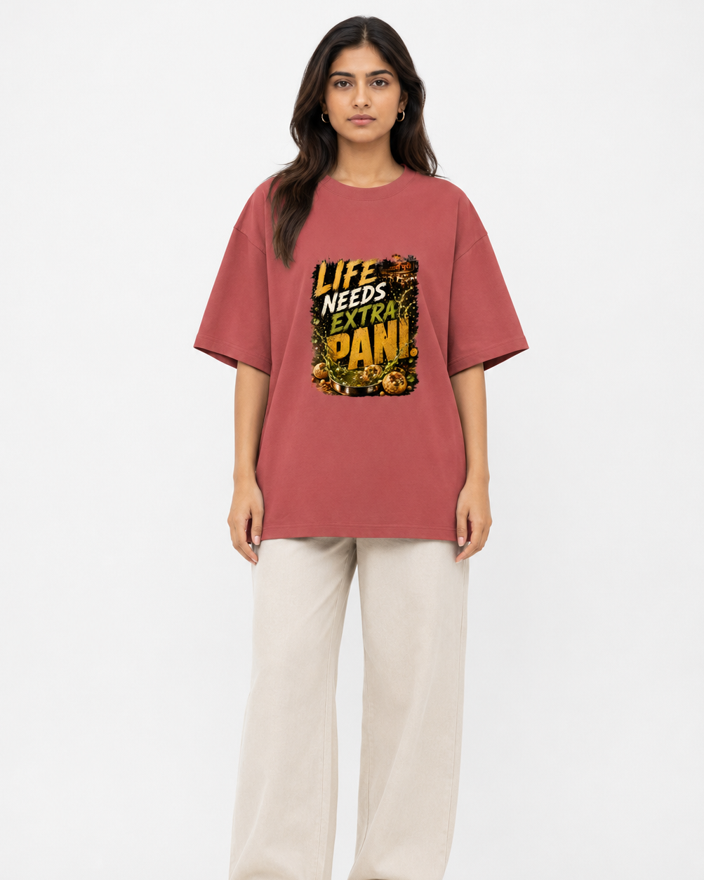 Life needs extra pani Hindi Unisex Oversized Classic T-Shirt