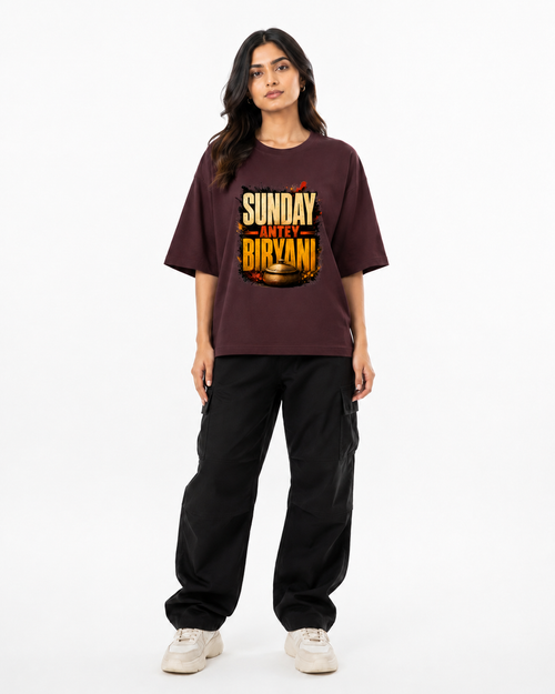 Biryani Sunday Telugu Unisex Oversized Classic T-Shirt