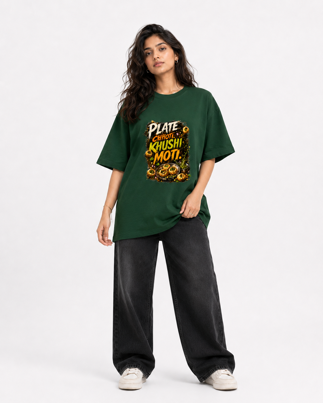 Pani Puri Khushi Hindi Unisex Oversized Classic T-Shirt