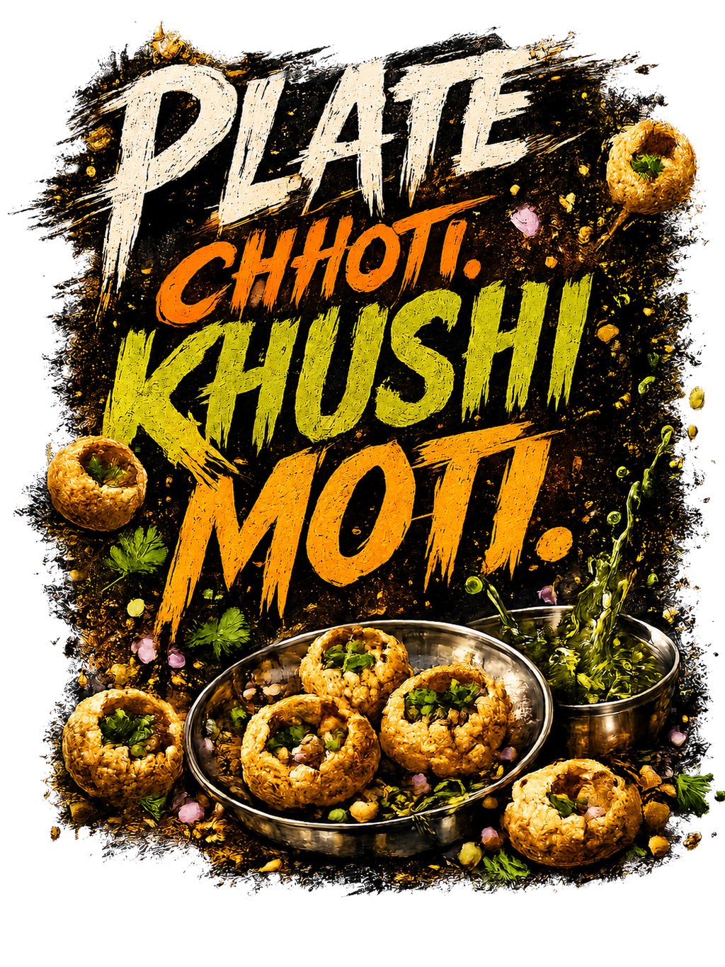Pani Puri Khushi Hindi Unisex Oversized Classic T-Shirt