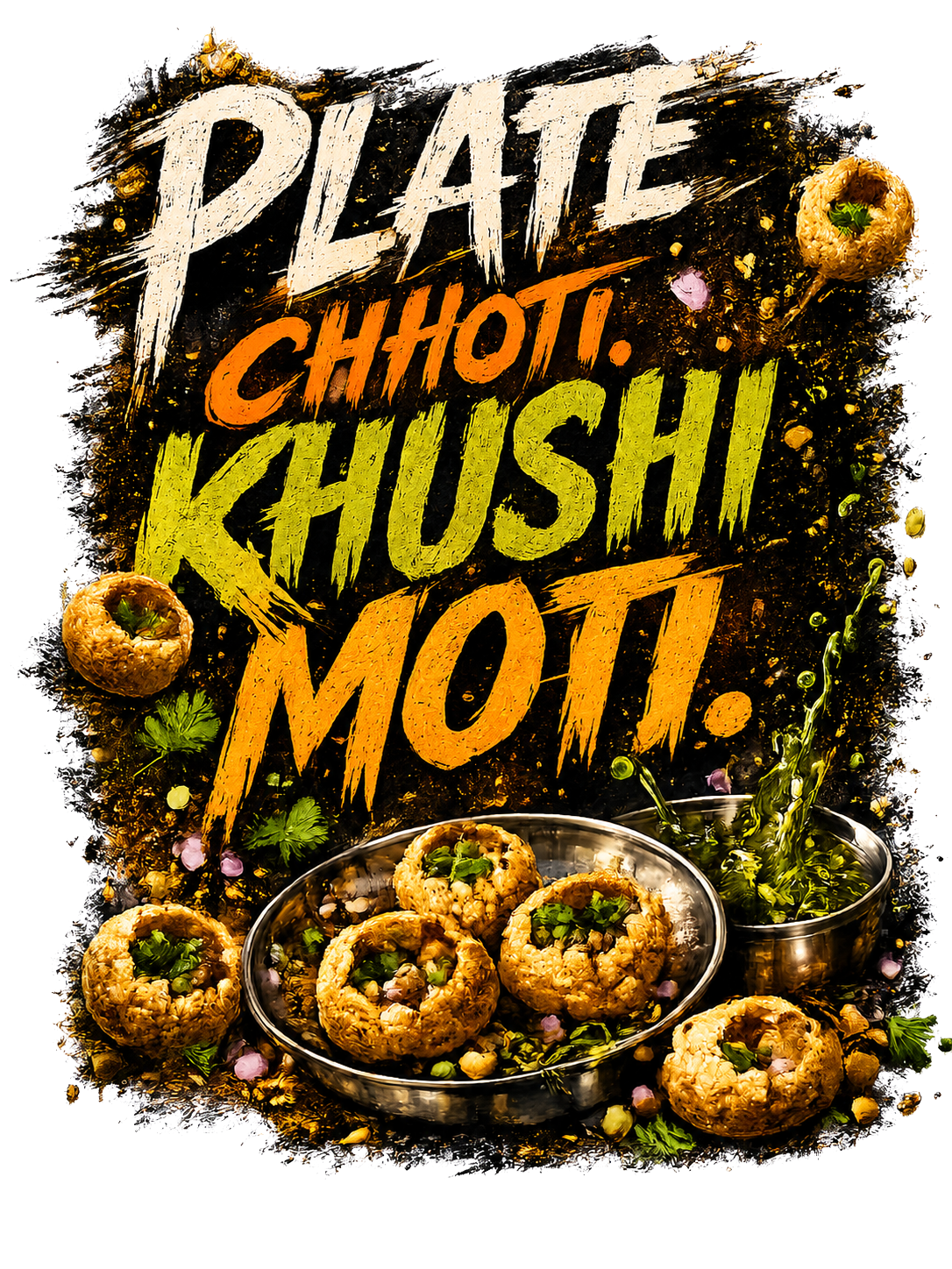 Pani Puri Khushi Hindi Unisex Classic Crew T-Shirt