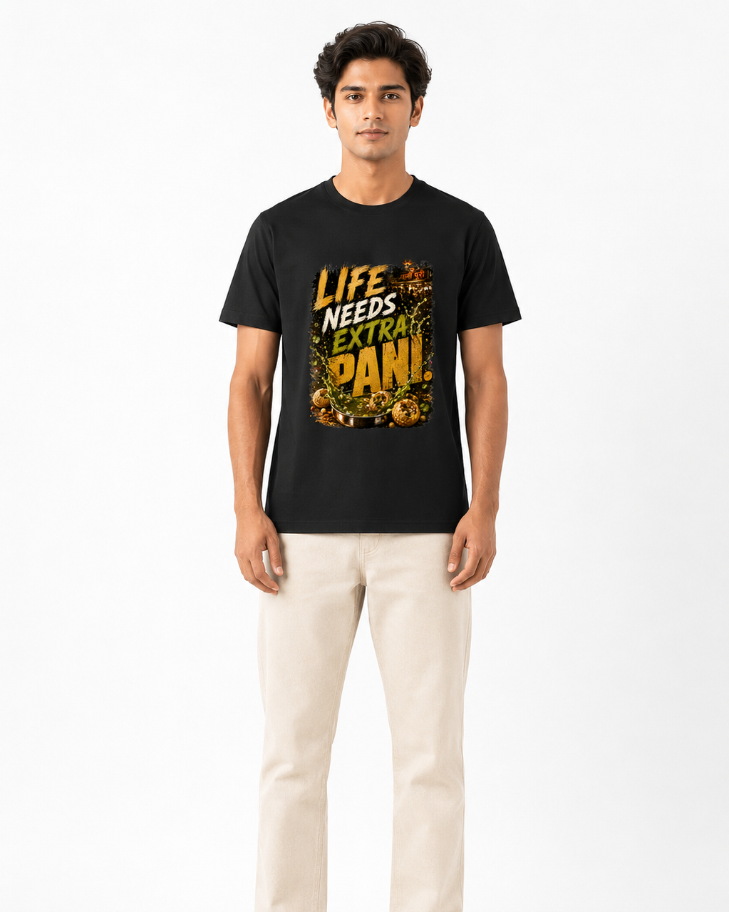 Life needs extra pani Hindi Unisex Supima T-Shirt